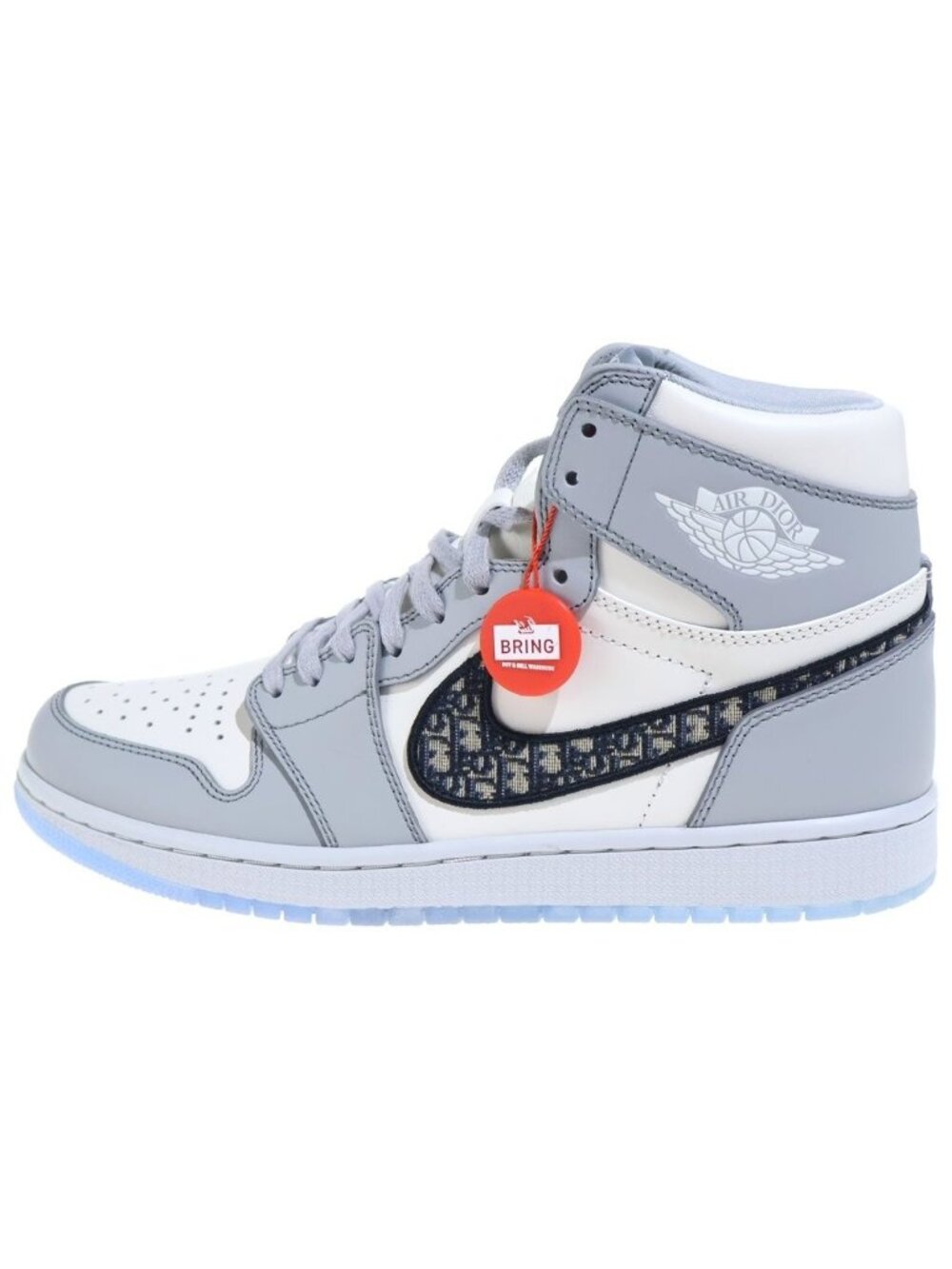 Dior Nike Air Jordan 1 High Wolf Gray 1 OG Top Sneakers